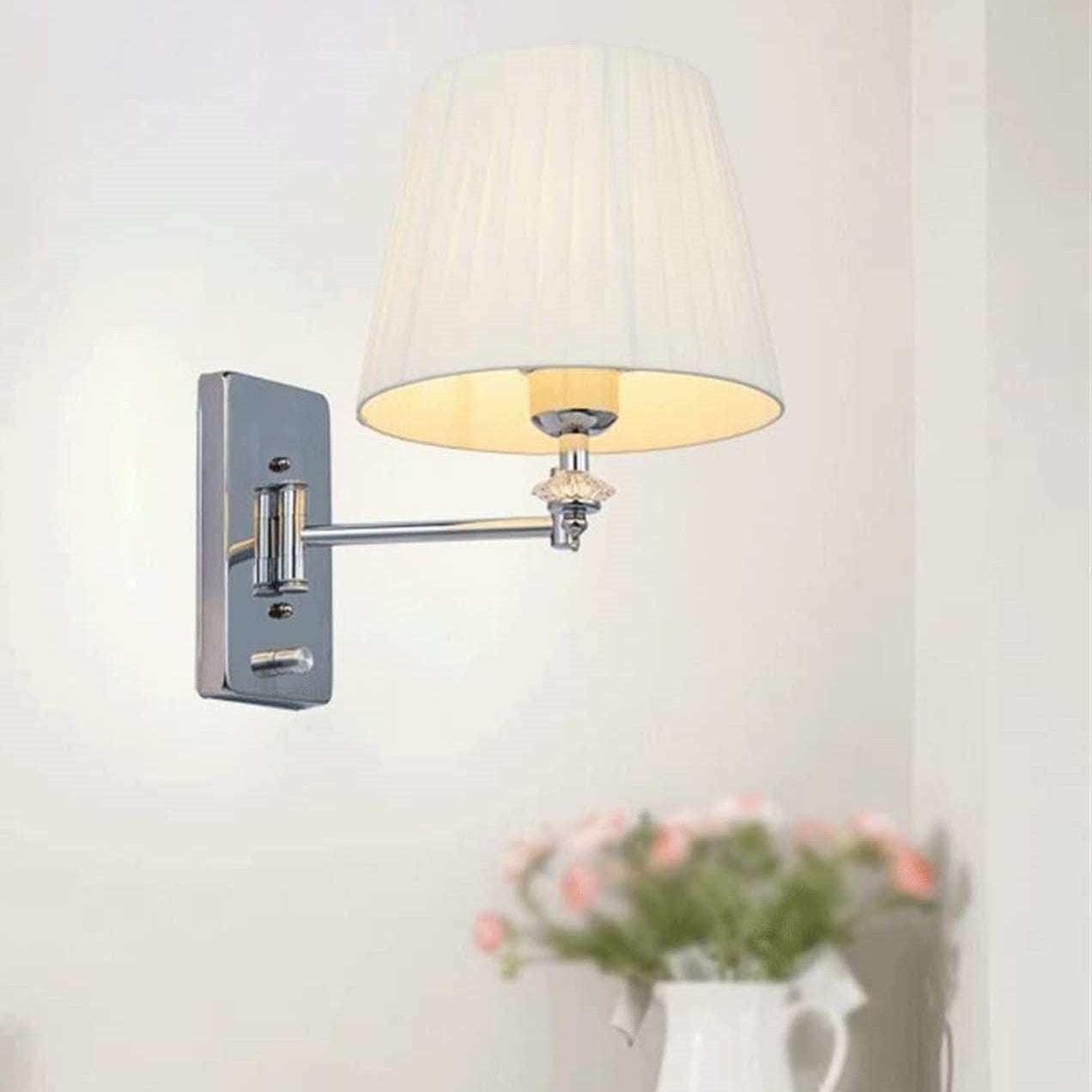 Ritta Moderno LED Interior Aplique Metal Tejido Dormitorio Salón
