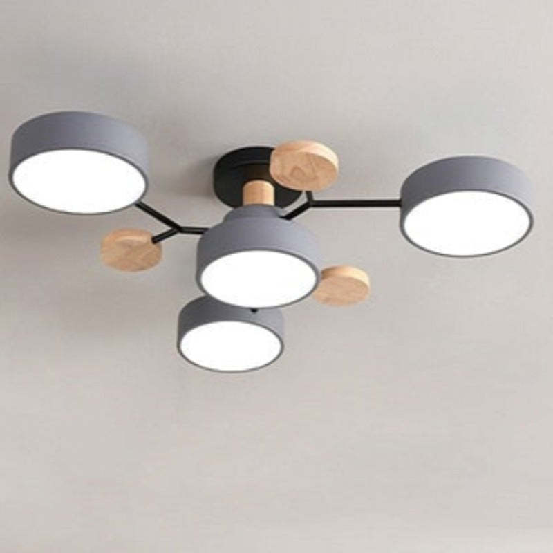 Muto Moderna Minimalista Redonda Metal/Acrílico Lámpara de Techo Blanco/Verde/Gris