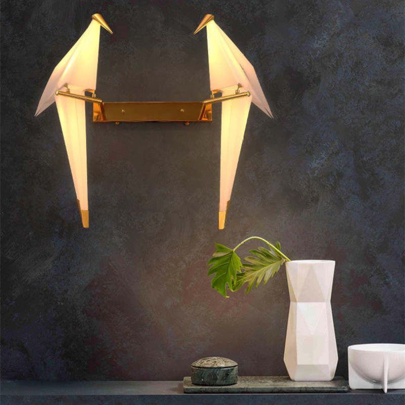 Arisha Art Déco Pájaro Metal/Acrílico LED Aplique de Pared Blanco