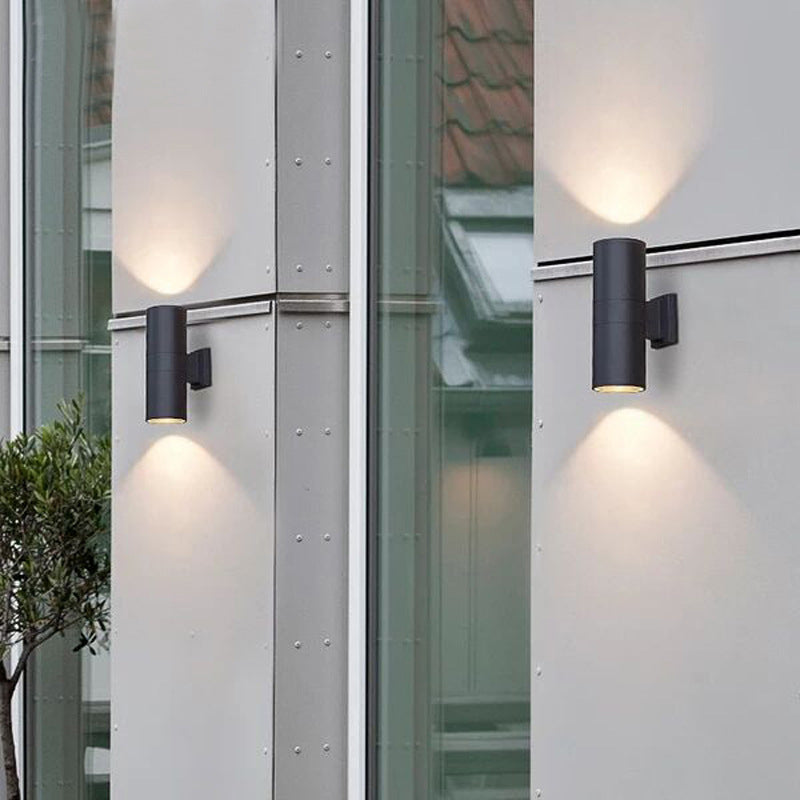 Auer Moderno Doble Foco Metal/Vidrio Aplique de Pared Negro