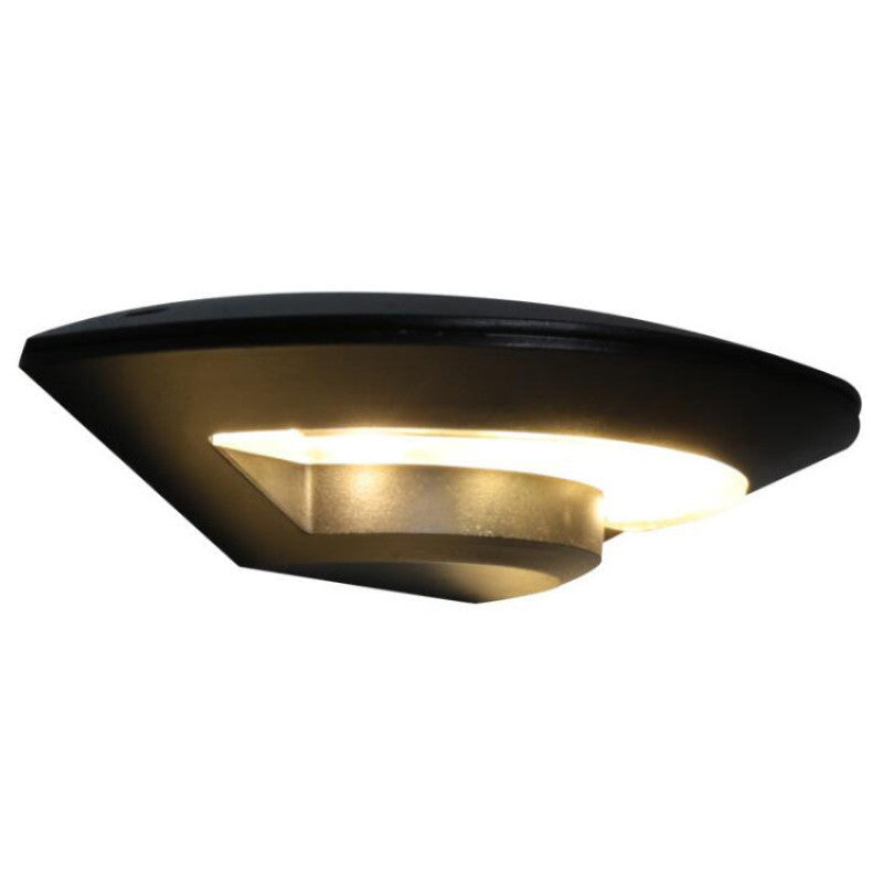 Orr Diseño Plato Metal Aplique de Pared Exterior Negro