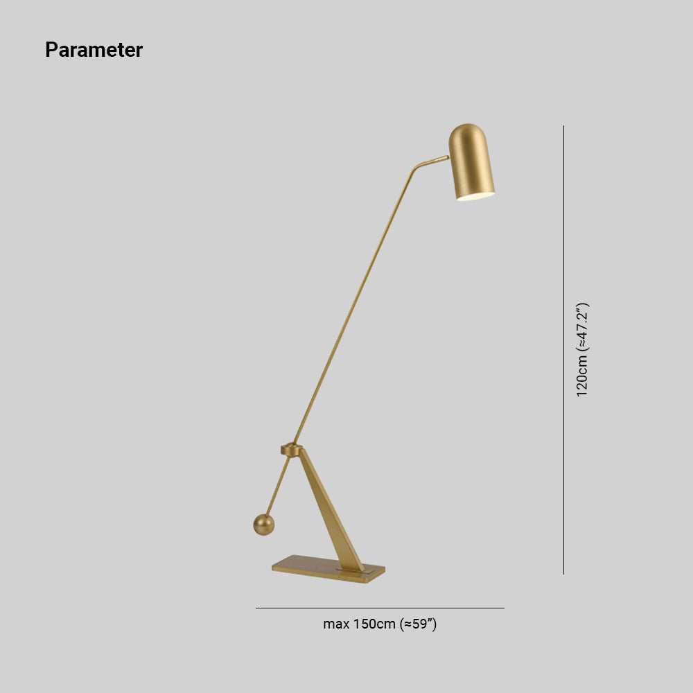 Mira Moderna Minimalista Lineal Metal Lámpara de Pie Dorada