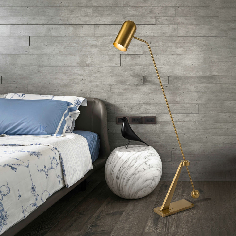 Mira Moderna Minimalista Lineal Metal Lámpara de Pie Dorada
