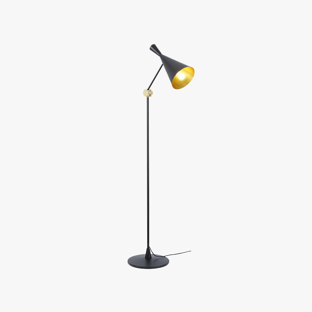 Mira Moderna Simple Lineal Metal Lámpara de Pie Negra