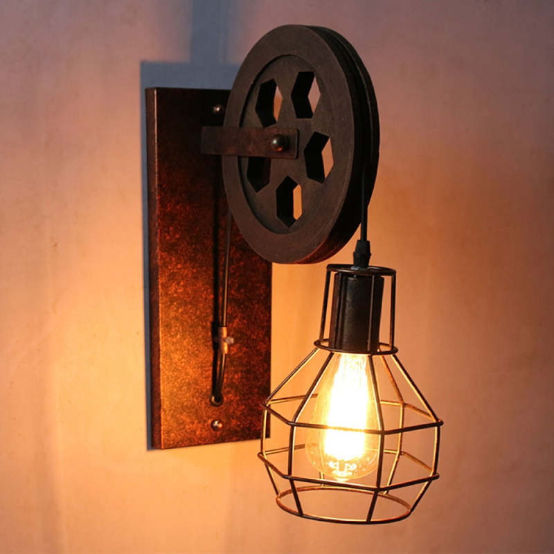 Silva Vintage Industrial LED Aplique de Pared Bronce/Negra