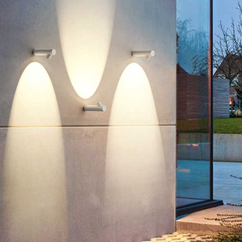 Ray Moderno Tubular Metal LED Aplique de Pared Exterior Negro/Blanco