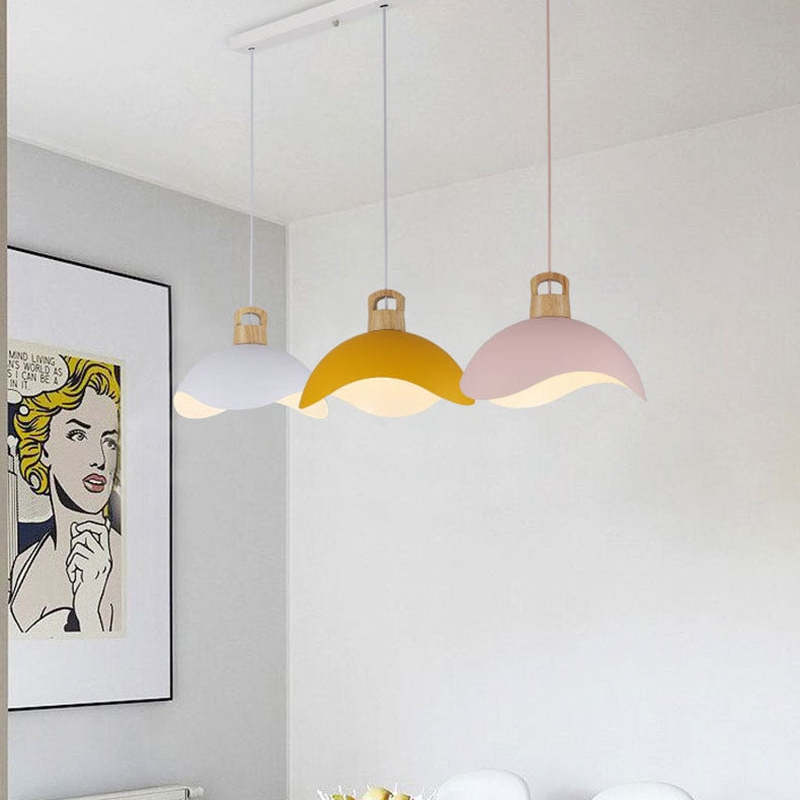 Valentina Decorativa Metal Minimalista Lámpara Colgante Madera