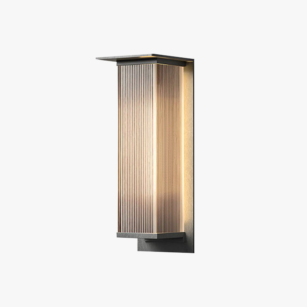 Ray Retro Cuboide Metal/Acrílico LED Aplique de Pared Exterior Negro