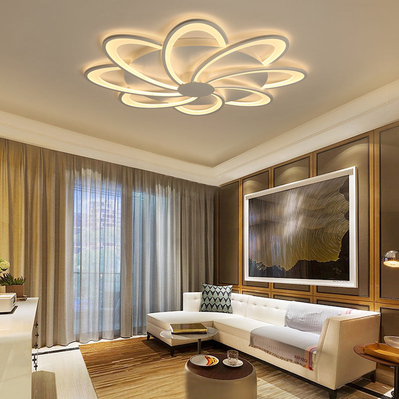 Hana Decorativa Flor Metal Lámpara de Techo Blanca