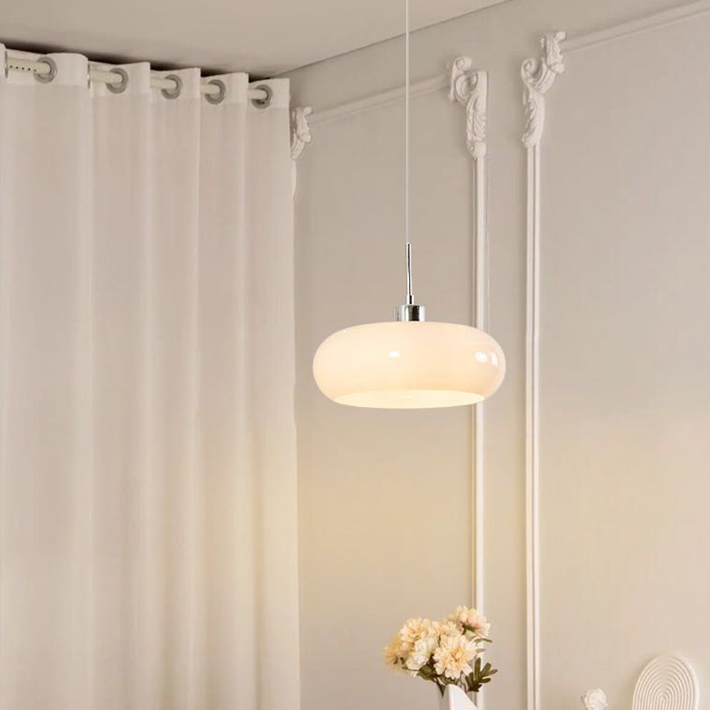 Valentina Moderna Minimalista Metal/Vidrio Lámpara Colgante Naranja/Blanca