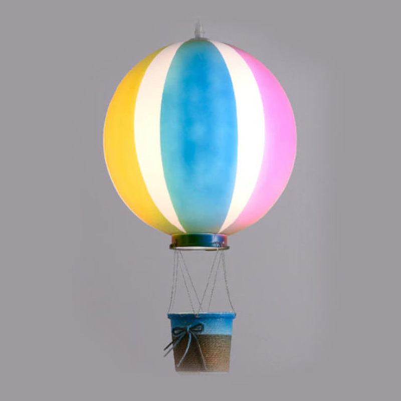 Nordic Moderna Infantil Globo Aerostático Acrílico Lámpara Colgante Azul/Rosa/Verde