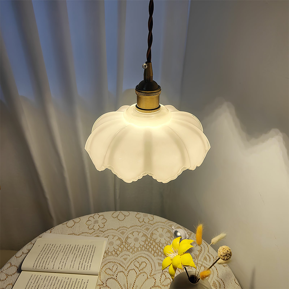 Arisha Francés Pétalo Lámpara Colgante Metal Vidrio Dormitorio Salón