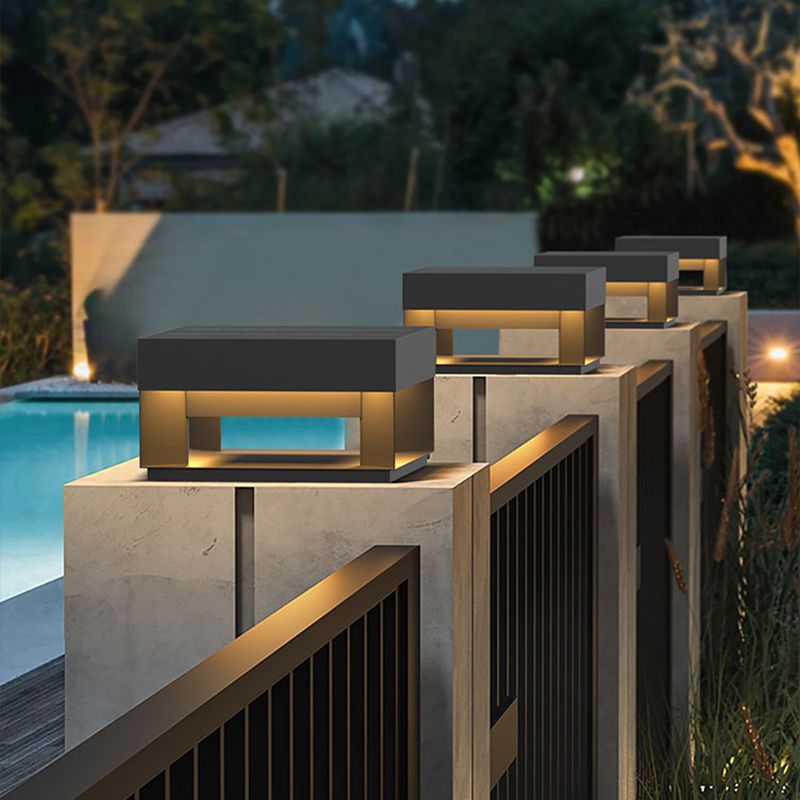 Ray Moderna Lámpara Exterior LED Cuadrada Metal Jardín