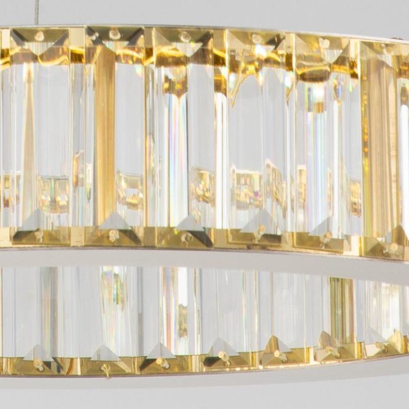 Kristy Lujo Anillo Metal/Cristal Lámpara Colgante Dorada