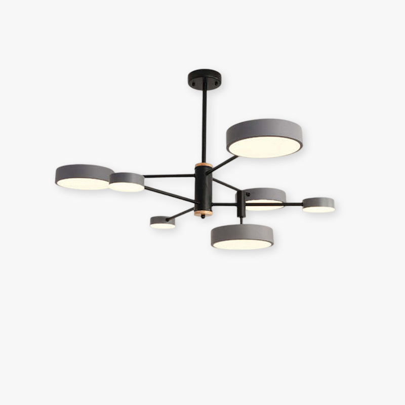 Sienna Moderna Bifurcado Metal/Madera Lámpara Colgante Dorada/Blanca/Gris