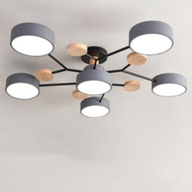 Muto Moderna Minimalista Redonda Metal/Acrílico Lámpara de Techo Blanco/Verde/Gris