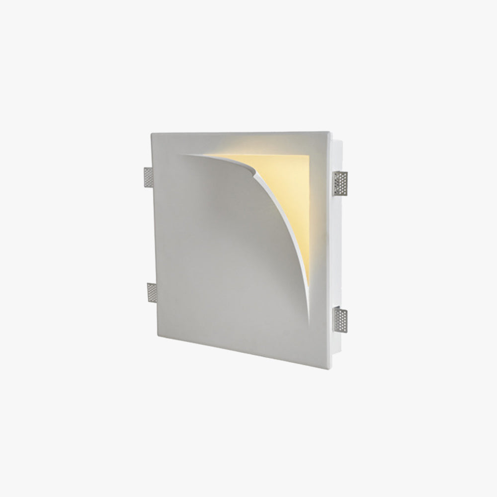 Aria Moderno Empotrable Metal/Yeso LED Aplique de Pared Blanco