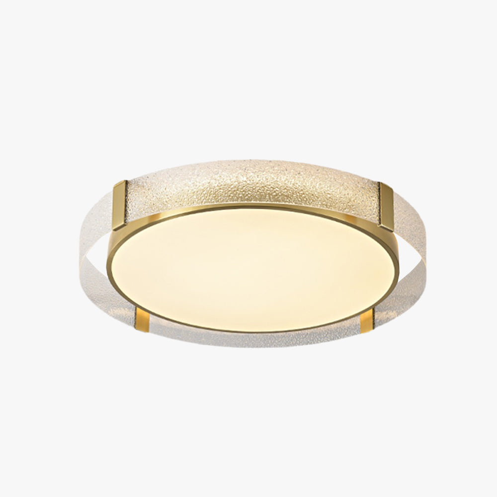 Arisha Moderna Redonda Vidrio LED Lámpara de Techo Oro