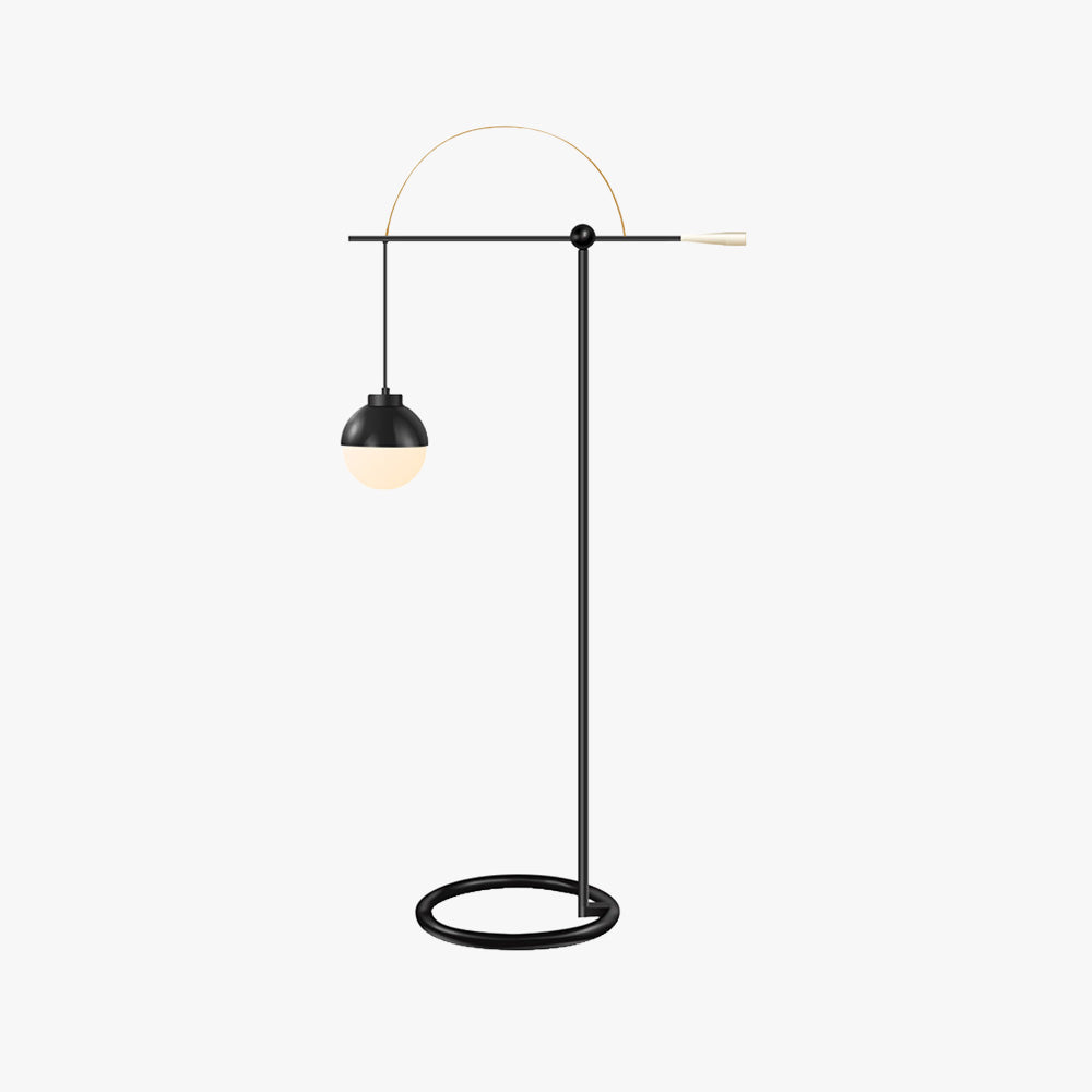 Mira Moderna Simple Metal/Vidrio Lámpara de Pie Negra