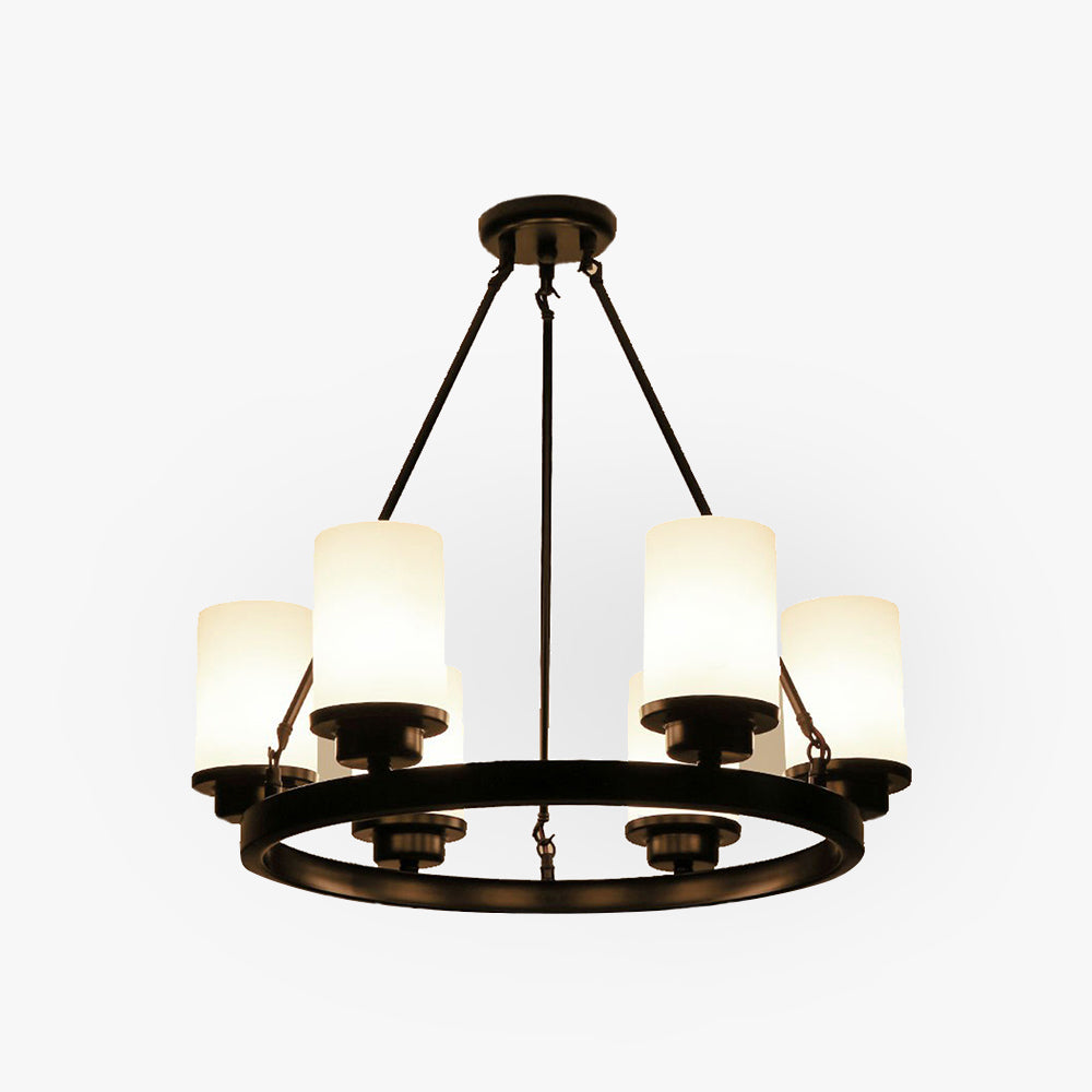 Silva Vintage Redonda Metal/Vidrio Lámpara Colgante Negra