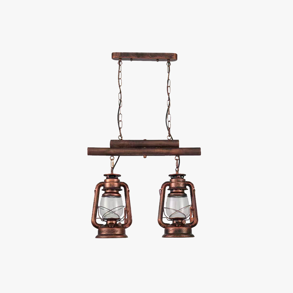 Silva Vintage Diseño Linterna Metal/Vidrio Lámpara Colgante Latón/Cobre