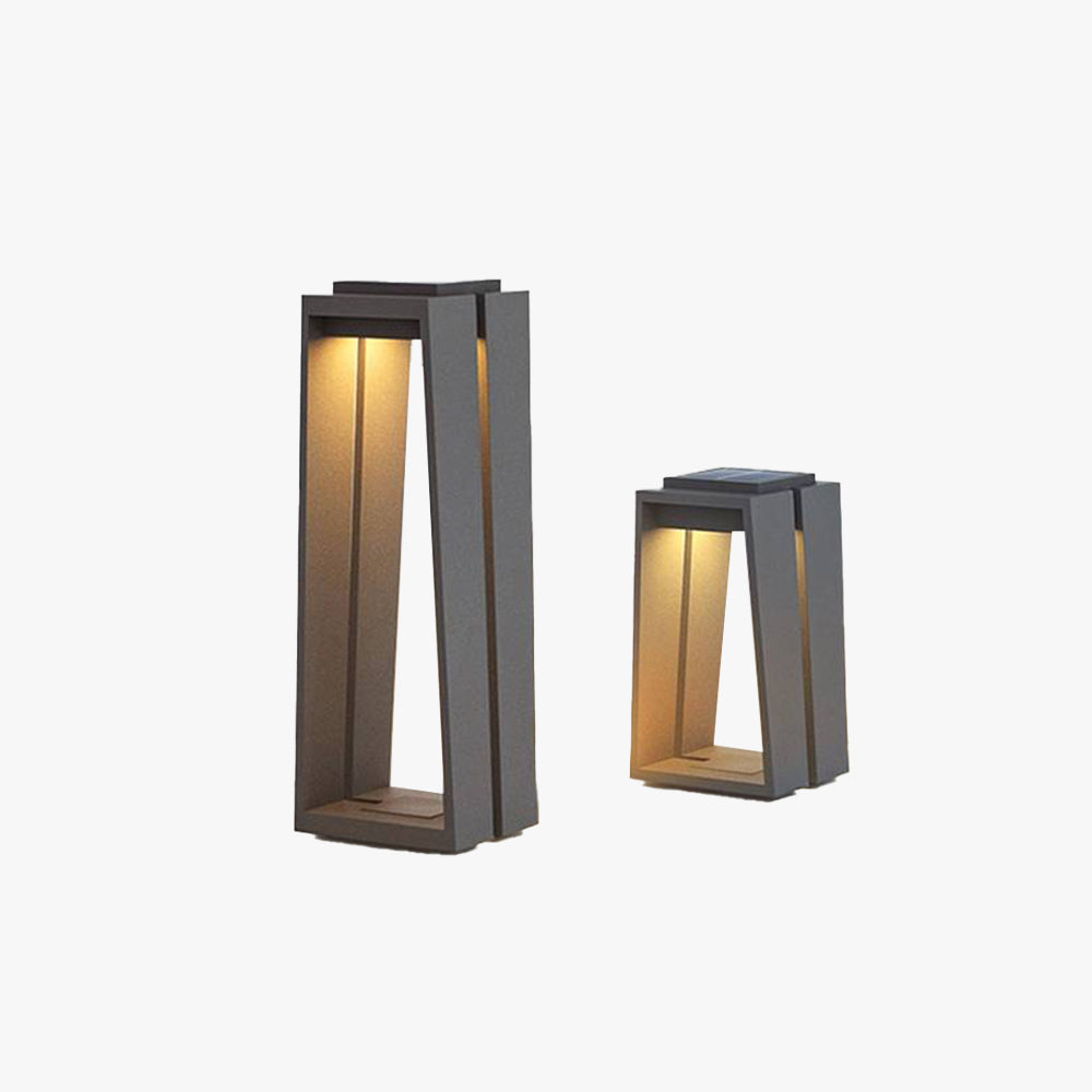 Ray Minimalista Cuboide Metal Acrílico Lámpara Exterior