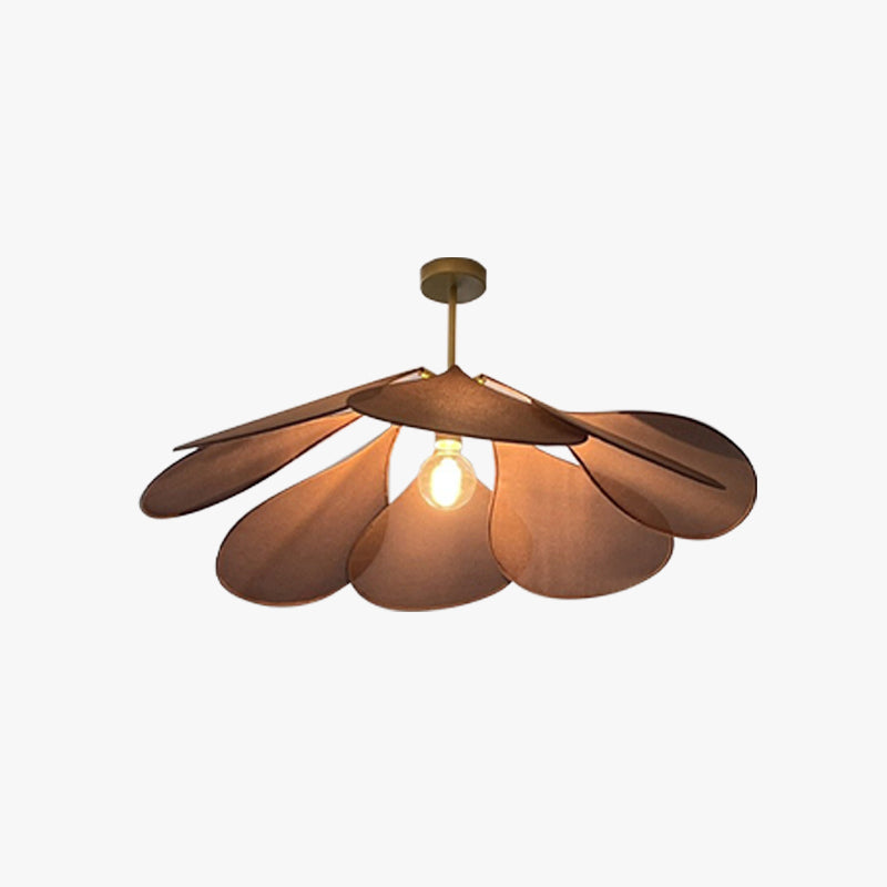 Ritta Diseño Flor Metal/Tela Lámpara Colgante Blanca/Marrón