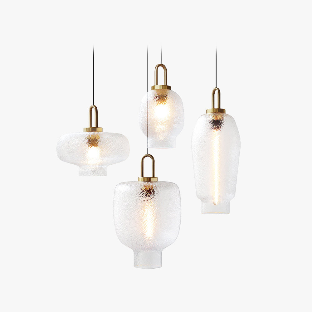 Valentina Minimalista Elíptica Metal/Vidrio Lámpara Colgante