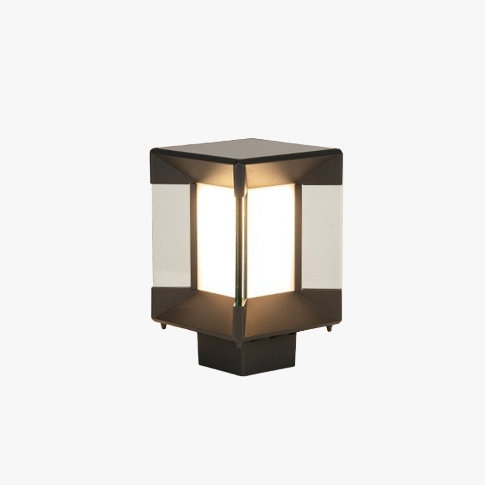Ray Moderna Lámpara Exterior Cubo Metal Vidrio Patio