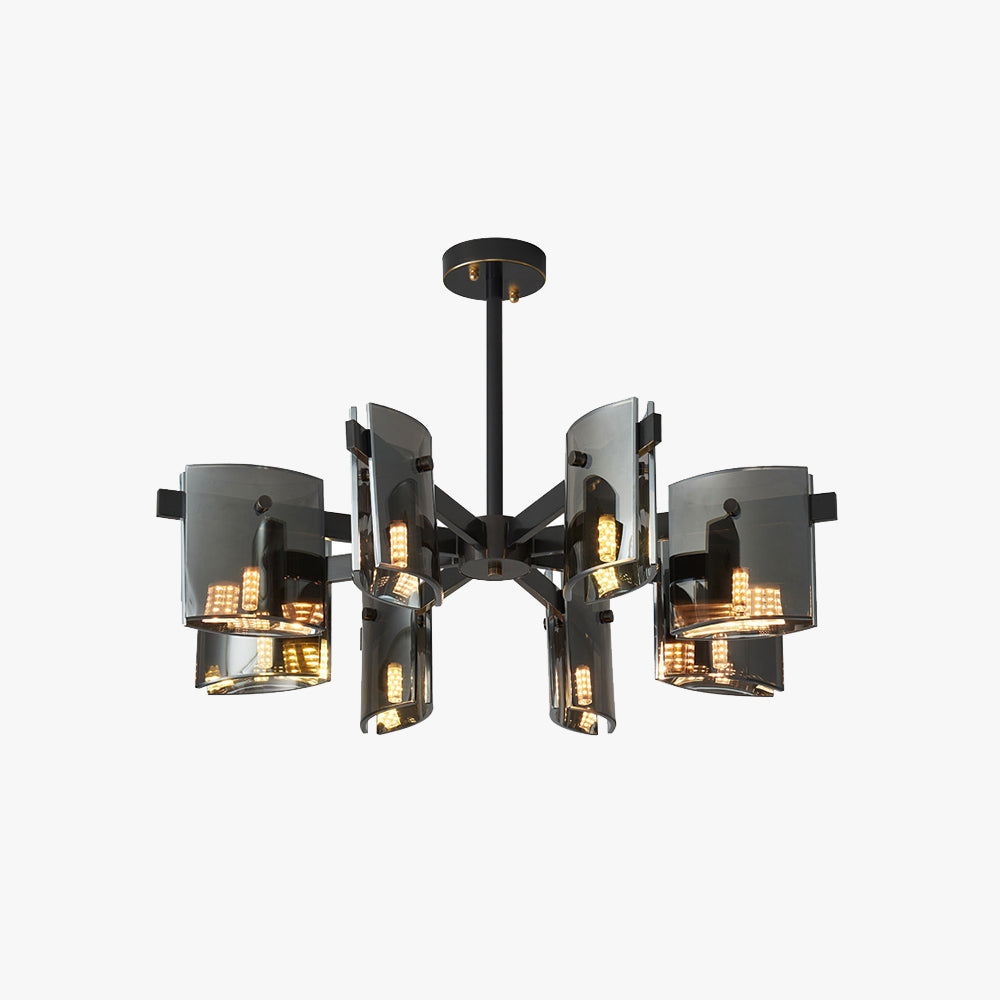 Arisha Minimalista Metal/Vidrio Lámpara Colgante Negra/Oro