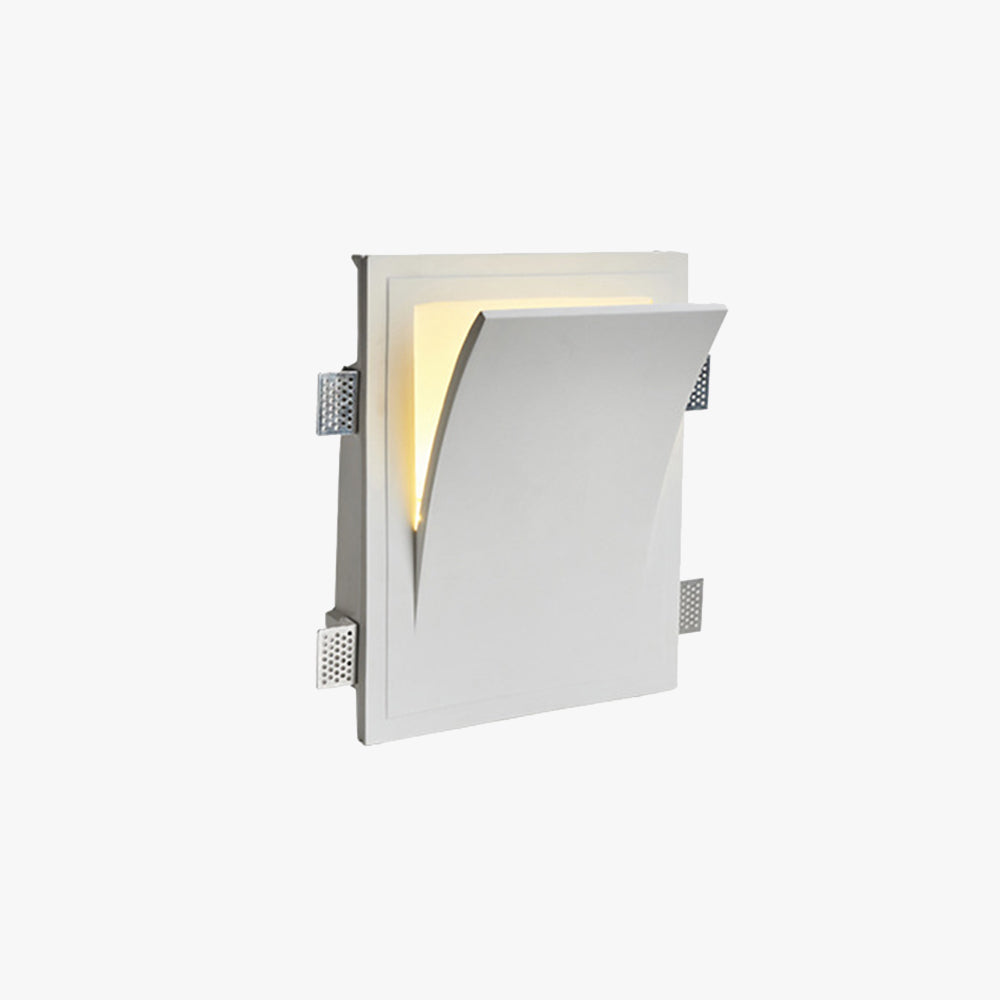 Aria Moderno Empotrable Metal/Yeso LED Aplique de Pared Blanco
