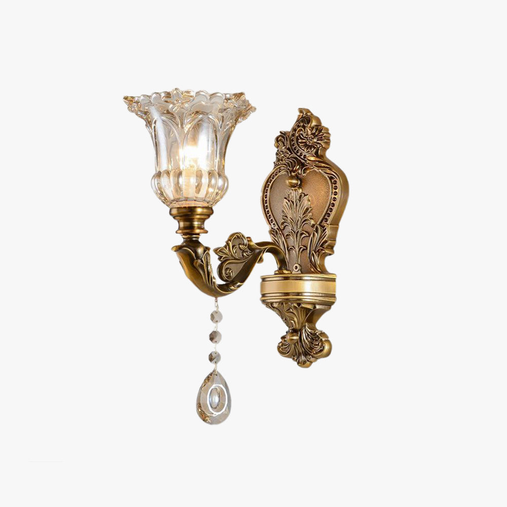 Ray Vintage Flor Metal/Vidrio Aplique de Pared Cobre