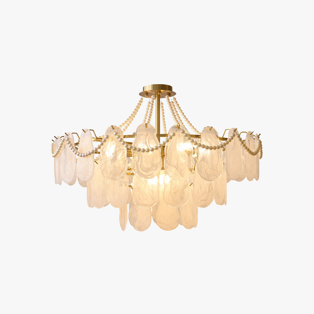 Kristy Antigua Metal/Vidrio Decorativa Lámpara Colgante Blanca