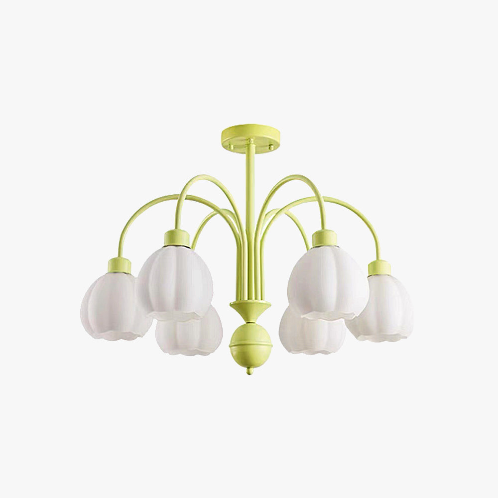 Arisha Infantil Forma De Calabaza Metal/Vidrio Lámpara Colgante Blanca