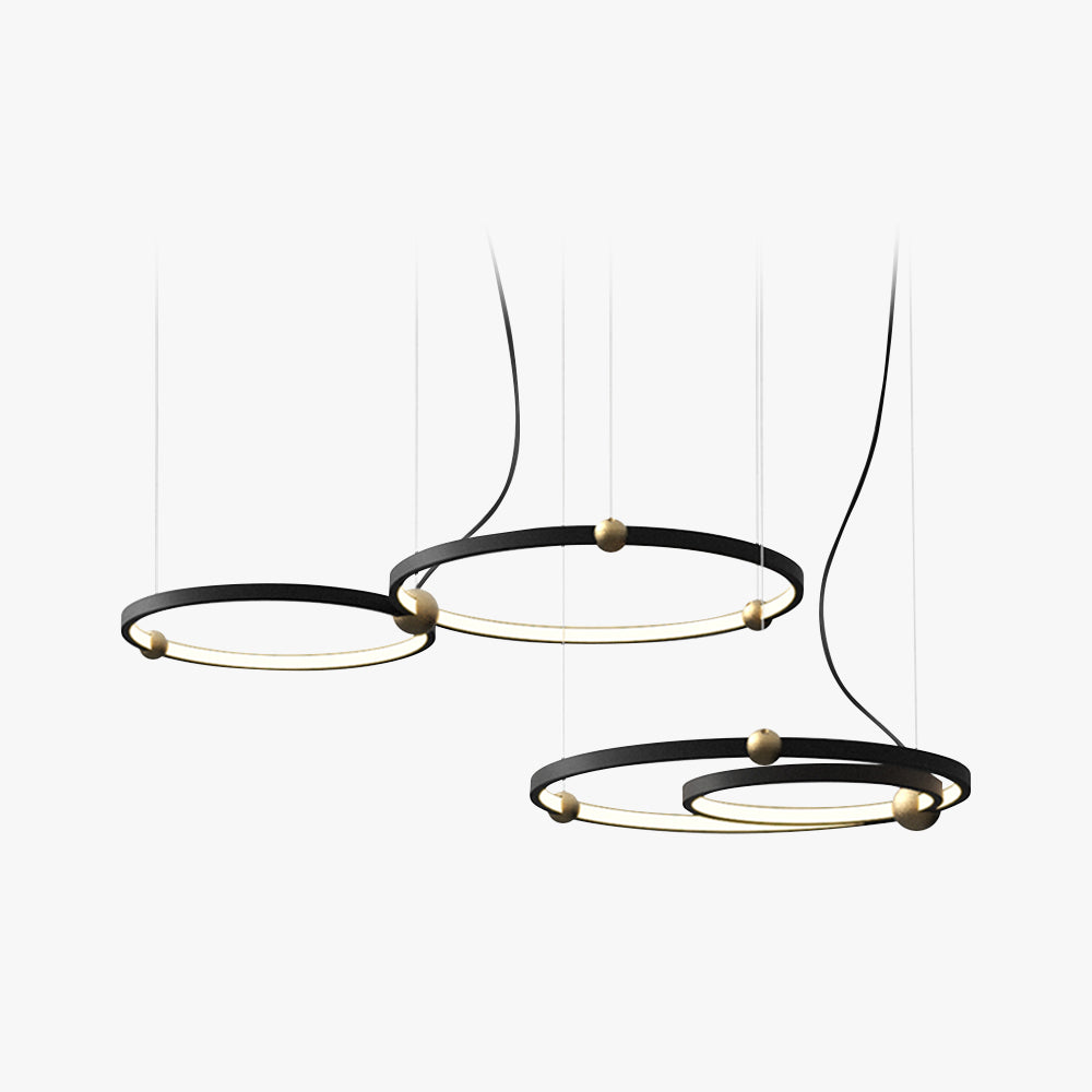 Arisha Minimalista Metal Anular Lámpara Colgante Negra