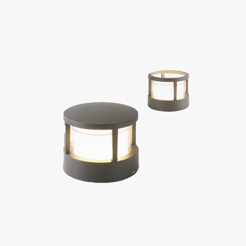 Ray Moderna Lámpara Exterior Cilíndrica Metal Acrílico Patio