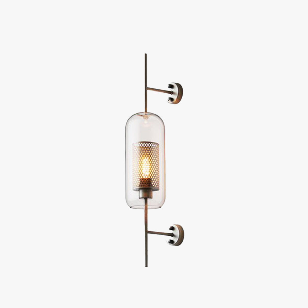 Arisha Industrial Geométrico Metal/Vidrio Aplique de Pared Cobre/Plateado