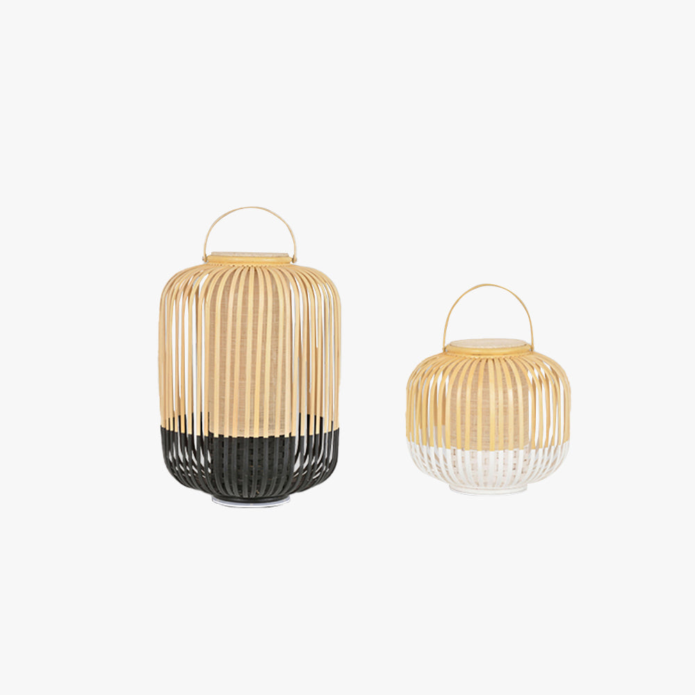 Muto Minimalista Lantern Bambú Acrílico Lámpara De Pie Exterior