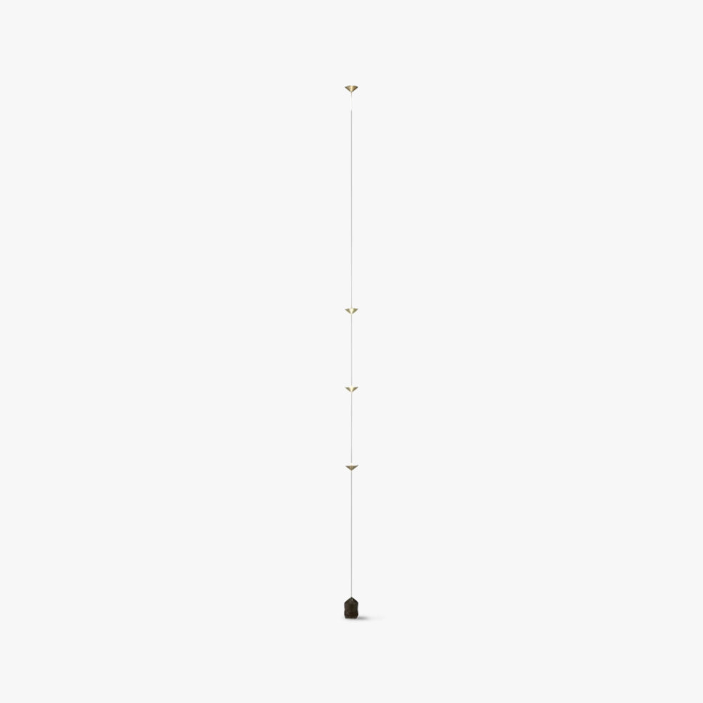 Edge Minimalista Lineal Metal/Acrílico Lámpara de Pie Oro