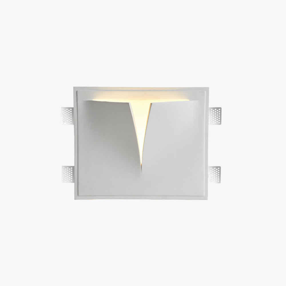 Aria Moderno Empotrable Metal/Yeso LED Aplique de Pared Blanco