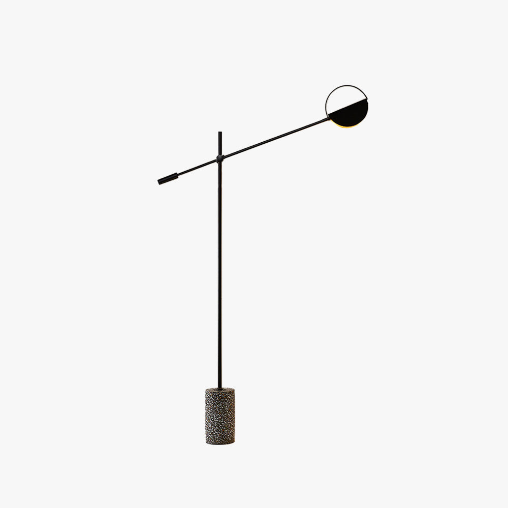 Mira Moderna Metal/Terrazo Lámpara de Pie Negra/Ora