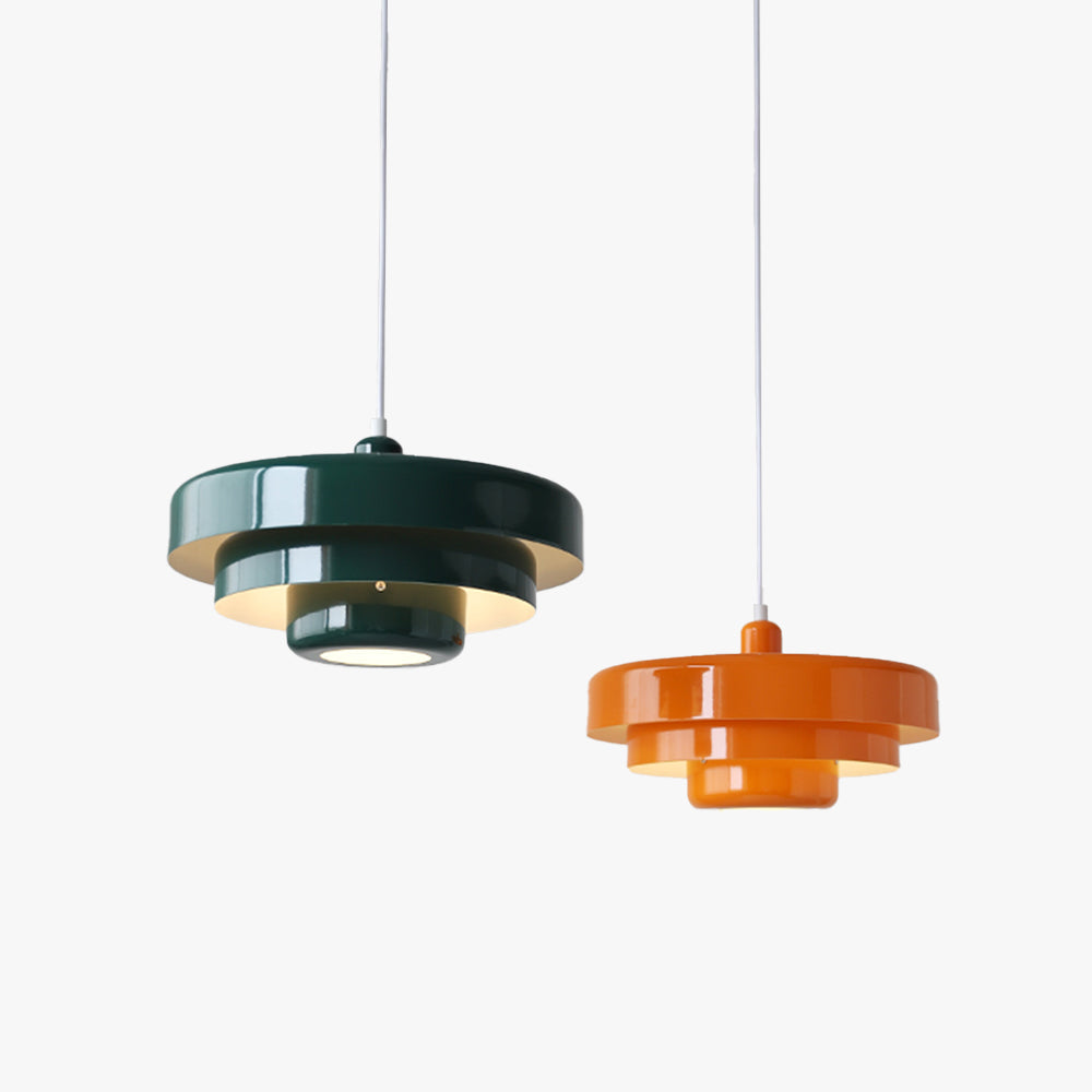 Valentina Moderna Diseño Metal Lámpara Colgante Naranja/Verde