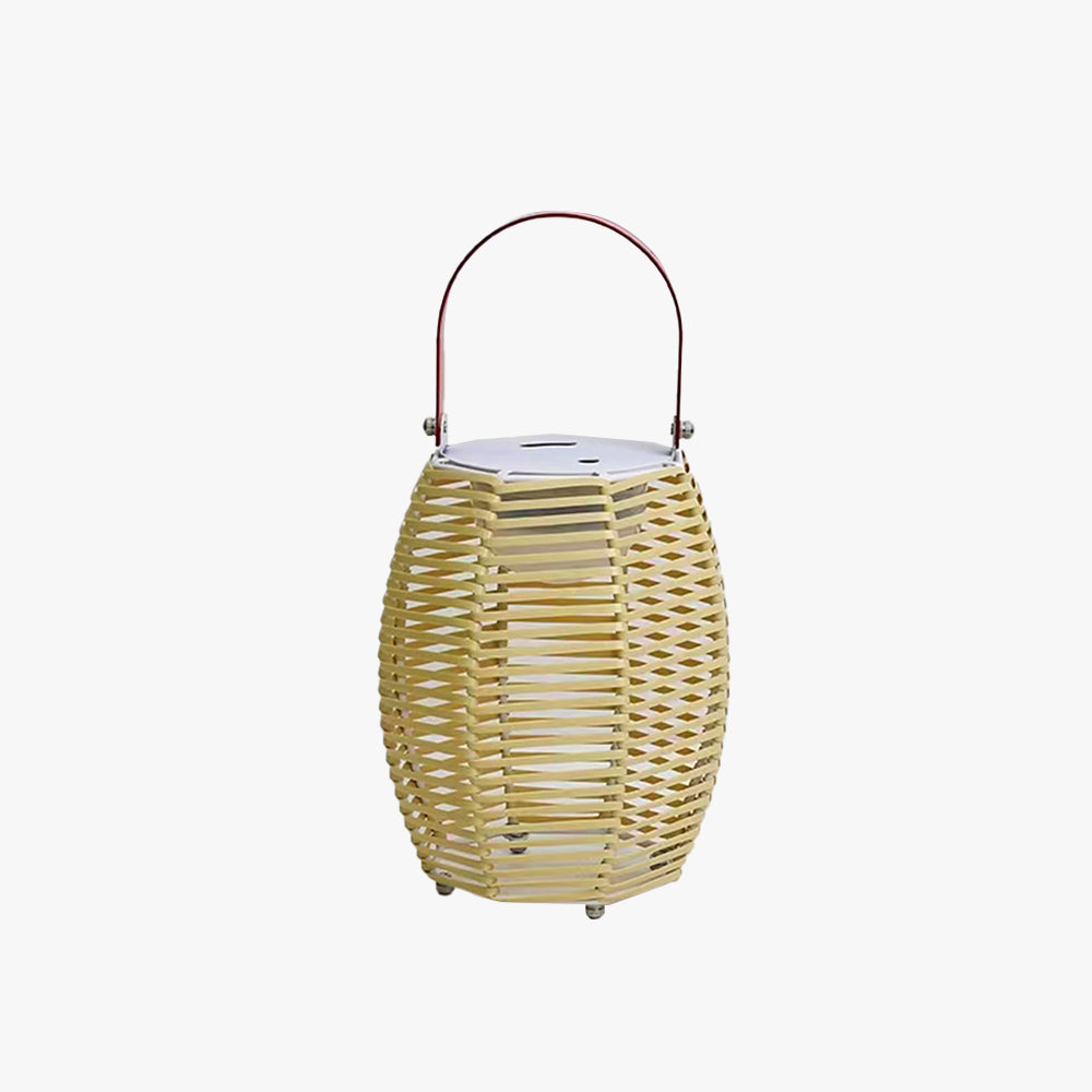 Ray Lindo Retro Farol Bambú Lámpara Exterior Patio Jardín