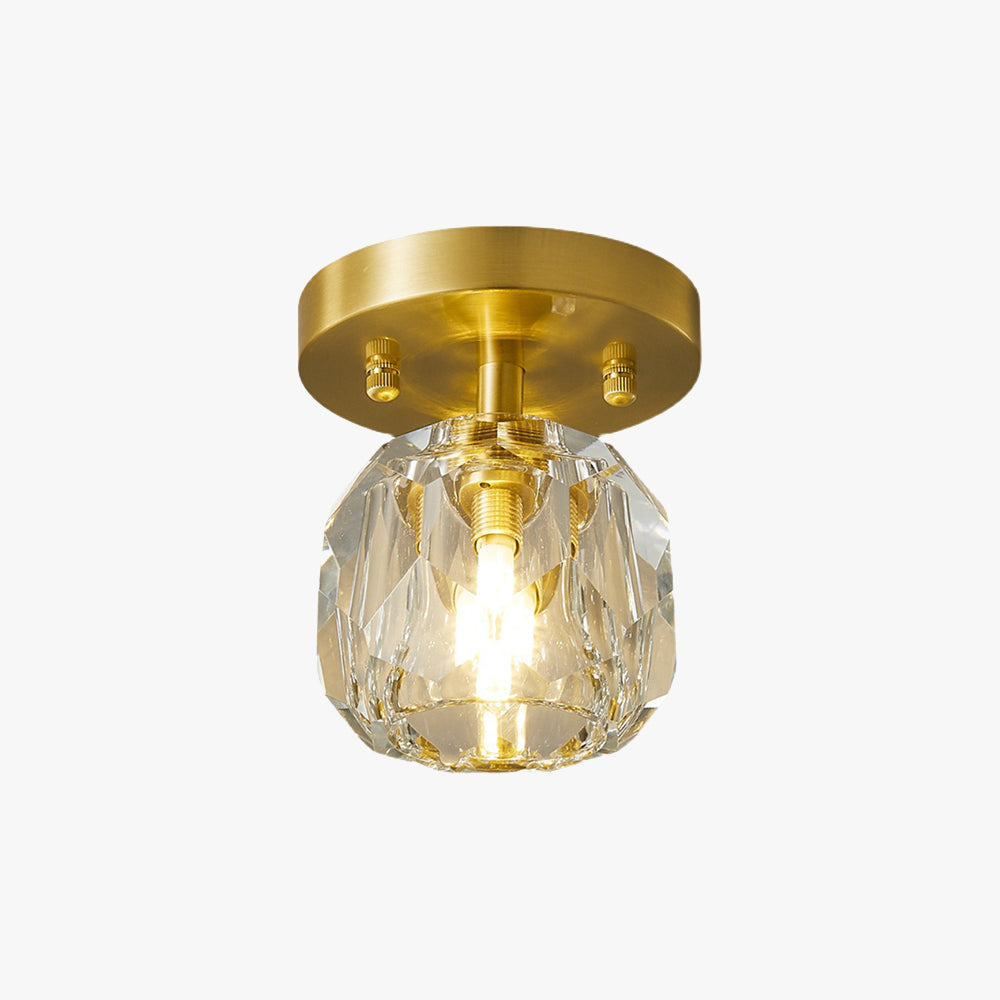 Arisha Moderna Esfera Metal/Cristal LED Lámpara de Techo Dorada