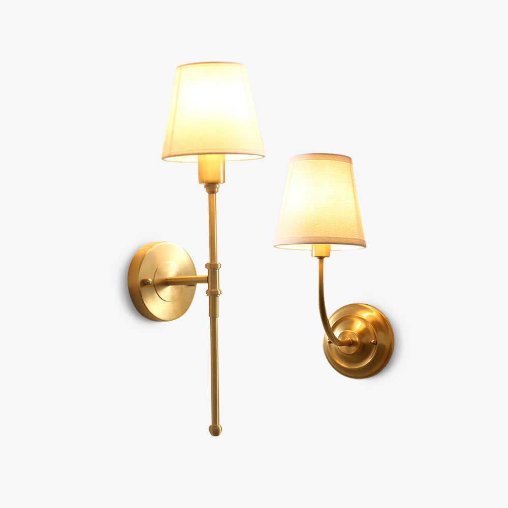 Silva Vintage Rústico Metal/Tela LED Aplique de Pared Dorado