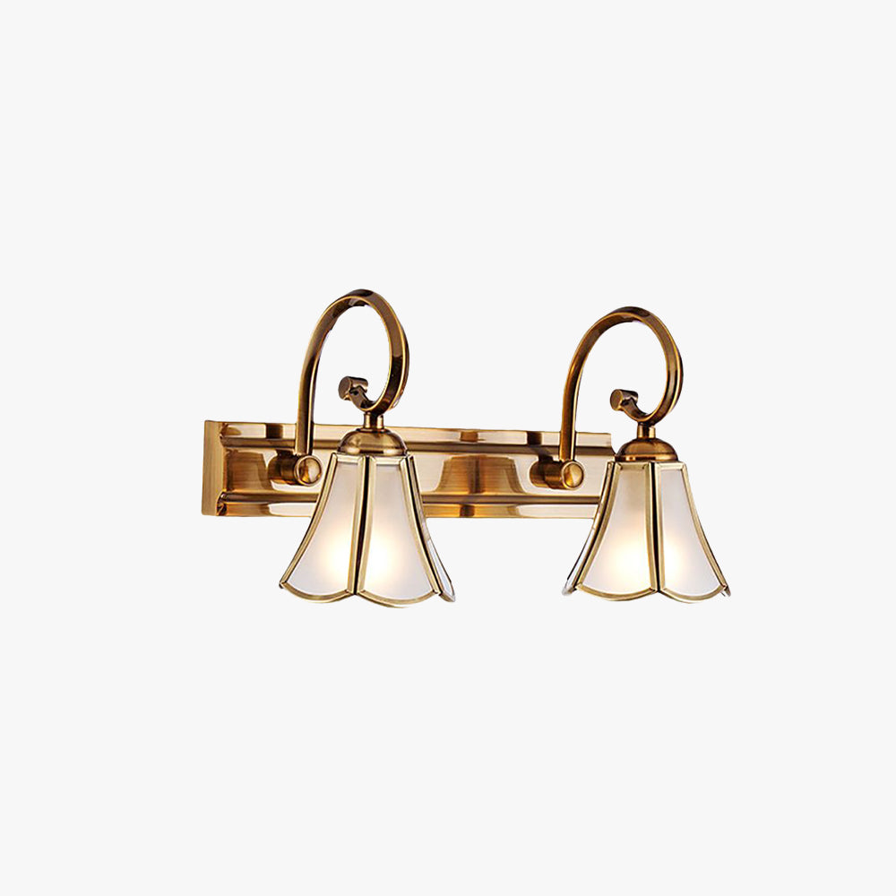 Ray Decorativo Vintage Flor Metal/Vidrio Aplique de Pared Dorado