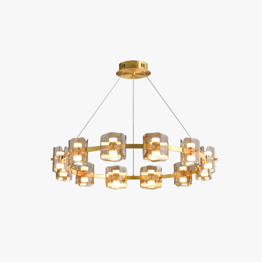 Arisha Minimalista Redonda Metal Lámpara colgante, Negr/Oro