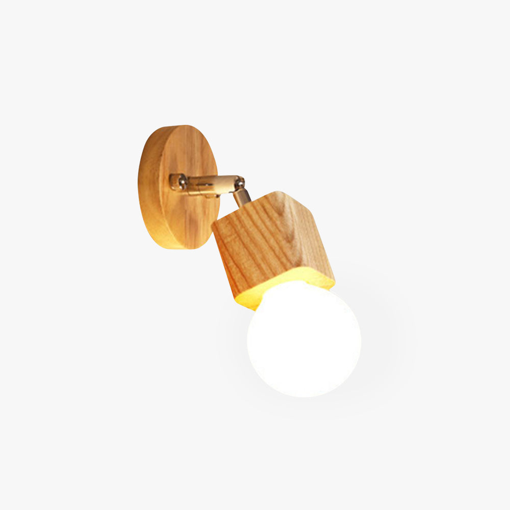 Arisha Natural Cuadrado Metal/Madera LED Aplique de Pared Madera