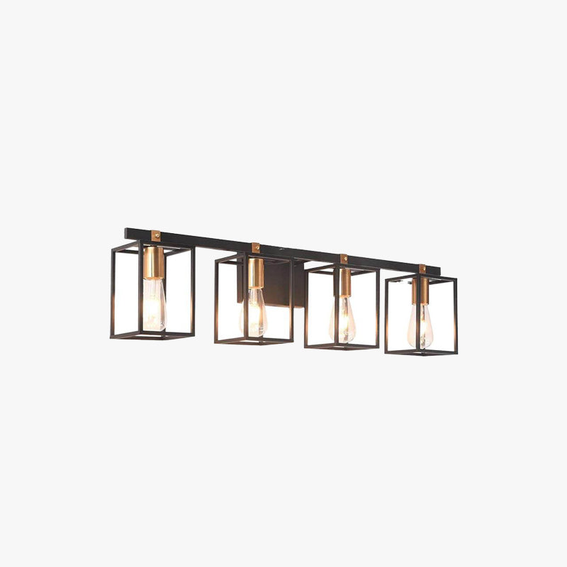 Silva Moderno Rectangular Cuboide Metal/Acrílico Aplique de Pared Negro