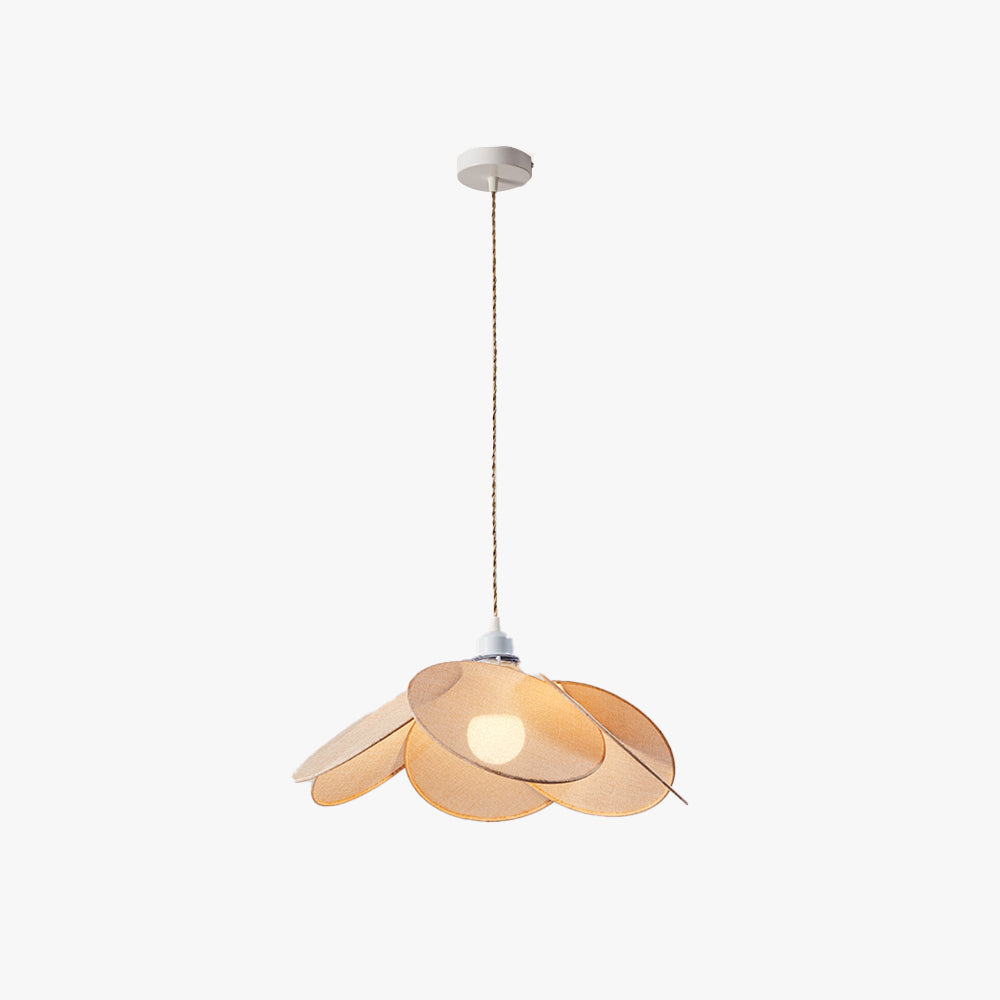 Ritta Decorativa Flor Metal/Tela Lámpara Colgante Naranja/Marrón/Beige